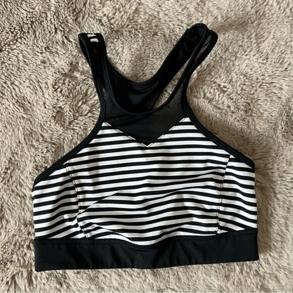Zella Other - Zella Black And White Striped Sports Bra SZ XS